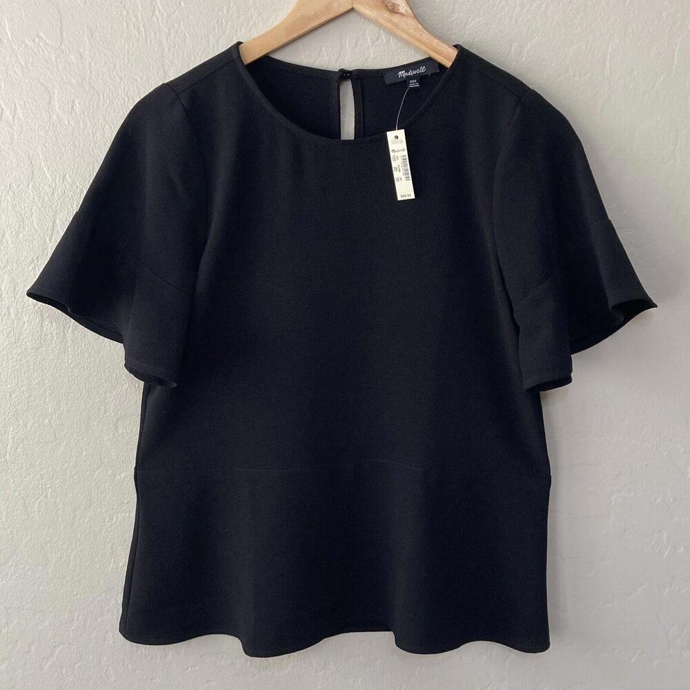 Women’s Madewell Flare Hem Top NWT Black Size M